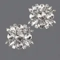 Elegant bridal rhinestone shoe charms with sparkly round and marquise crystals clips - Pear Radiant Style (SC-J077)