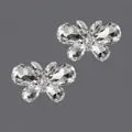 Exquisite pair of sparkling crystal butterfly shoe clips for high heels and bridal DIY - Silver Butterfly Rhinestone Style (SC-J065) / Silver