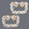 Luxury handmade gold crystal shoe buckles with rhinestones for wedding bride and DIY fashion - Gold Luxury Party Style (SC-J101G) / Gold