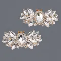 Luxury handmade rhinestone shoe clips with sparkling crystals for bridal and daily DIY - Gold Birthday Party Style (SC-J096G) / Gold