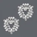 Elegant luxury rhinestone shoe clips with crystal flower design for bridal heels - Radiant Flower Style (SC-J072)