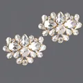 Elegant luxury clear crystal rhinestone shoe clips for bridal DIY footwear accessories - Gold Base Versatile Banquet Style (SC-J052) / Gold