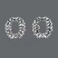 Luxury oval bridal shoe clips with sparkling clear rhinestones in silver finish - Oval Inlaid Style (SC-J085S)