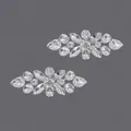 Elegant bridal rhinestone shoe clips with a sparkling marquise crystal floral design - Simple Versatile Silver Style (SC-J016) / Silver