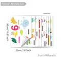Set completo di 9 fogli di adesivi murali educativi per bambini, formato 20x30 cm - 20cmx30cm(M16604)