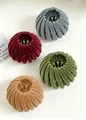 Assorted color velvet bird's nest hair clips for bun styling and high ponytails - Flocked Set (Grey/Red/Green/Coffee)
