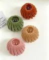 Set of velvet bird's nest hair clips in orange green beige and pink for styling - Flocked Set (Orange/Green/Beige/Pink)