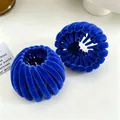 Elegant blue velvet bird nest hair clip bun maker and high ponytail holder accessory - Flocked Royal Blue