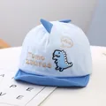 Schattige lichtblauwe baby baseballpet met cartoon dinosaurus borduurwerk, 6-24 mnd - Eén maat / Hemelsblauw Dinosaurus Stijl