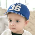 Blue cotton baby baseball cap with white New York 36 embroidery and cute 3D ears - Royal Blue 36 Style