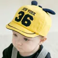 Yellow cute baby baseball cap featuring New York 36 embroidery for infants and toddlers - Bright Yellow 36 Style