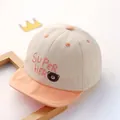 Adorable baby baseball cap with superhero embroidery and bear design in peach and beige - Super Bear Pink Brim Style