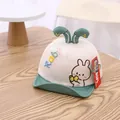 Adorable beige and green baby baseball cap featuring rabbit ears and embroidery - Rabbit Green Style