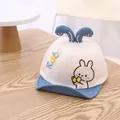 Cute baby baseball cap with rabbit ears and embroidered rabbit character detail - Rabbit Blue Style