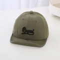 Cute olive green baby baseball cap with Royal embroidery, soft sun protection hat - Green Letter Print Style