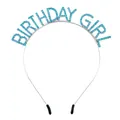 Glitzerndes blaues Strass Birthday Girl Stirnband für festliche Party Haarteile - Birthday Girl / Blau