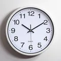 Orologio da parete silenzioso bianco 30cm con cornice in acciaio inox moderno casa - 12 Pollici 2016 Cornice Bianca (Quadrante Bianco/Numeri Neri)