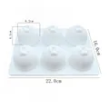 Six-cavity fruit-shaped white silicone mold for mousse cakes and pudding with dimensions - 6-Hole Orange
