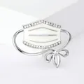 Creative silver-toned medical mask brooch with sparkling rhinestones and a bow accent. - Mask with Bowknot (XH-823)
