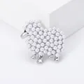 Elegant silver sheep-shaped brooch adorned with white pearls for apparel accessory - Pearl Little Sheep Style (XH-1763)