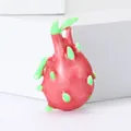 Detailed dragon fruit shaped brooch in pink and green enamel for clothing accessories - Dragon Fruit Style (XH-1376) / Rose Pink