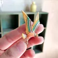 Detailed handmade enamel flying bird brooch pin jewelry for clothing decoration - Spreading Eagle Style (XH-1345) / Colorful