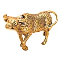 Vintage solid brass bull figurine miniature ox statue for home office desk decor - Brass Texture Bull Style (XH-1482)