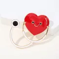 Medical theme creative red heart stethoscope enamel brooch pin for doctors and nurses - Red Heart Stethoscope (XH-1155)