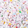 Kleine gemischte weiße Cartoon-Resin-Charms für DIY-Handyhüllen-Dekoration - Zufällige gemischte Stile / Klein / Weiß