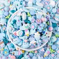 Set aus kleinen gemischten blauen Cartoon-Harz-Anhängern für DIY-Bastelarbeiten - Zufällige gemischte Stile / Klein / Blau-Serie