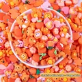 Kleine gemischte DIY-Harz-Charms in Orange für Handyhüllen-Dekoration - Zufällige gemischte Stile / Klein / Orangefarbene Serie