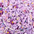 Sortierte lila Cartoon-Harzanhänger für DIY-Handwerk und Handyhüllendekoration - Zufällige gemischte Stile / Groß / Lila Serie