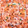 Große orangefarbene Cartoon-Harzanhänger für DIY-Haarschmuck und Handyhüllen - Zufällige gemischte Stile / Groß / Orangefarbene Serie