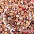Große gemischte braune Cartoon-Harzanhänger für DIY-Handyhüllen und Haarschmuck - Zufällige gemischte Stile / Groß / Kaffee-Serie