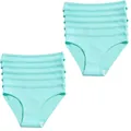 Seven pack of premium soft cotton ribbed women's bikini panties in solid mint green - Light Green