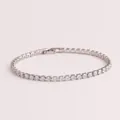 Elegante bracciale tennis argentato con pietre scintillanti in zirconia cubica pura - Base Argento Pietra Bianca