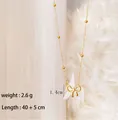Elegant 18K gold plated titanium steel bow pendant necklace for women's jewelry collection - Basic Bow