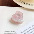 Piccola clip per capelli a cuore in acetato rosa con elegante trama marmorizzata - 2.3cm / Rosa Acqua