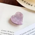 Elegant purple acetate heart-shaped hair clip with shimmering marble texture design - 2.3cm / Glitter Gray Purple