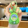Cute green cartoon dinosaur light-up mini backpack keychain school bag ornament - Glowing and Sounding Animal Atmosphere Light - Dinosaur