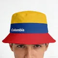 Colombia national flag themed bucket hat for football fans in yellow blue and red - Colombia Reversible Letter Style (Colombia)