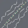 Elegant bridal sash belt with emerald green and clear rhinestones on a white organza ribbon - 115cm / Green and White Rhinestone/White Organza