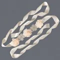 Elegant cream bridal sash with fabric flowers and silver rhinestone accents - 115cm / Cream Three Cloth Flowers Silver Rhinestone/Satin Ribbon