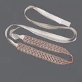 Elegant rose gold rhinestone bridal belt with white satin ribbon for wedding dresses - 115cm / Grid Rose Gold Rhinestone/White Satin Ribbon