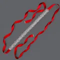 Silver rhinestone bridal belt with elegant red ribbon sash for wedding dress - 115cm / Marquise Round Silver/Red Satin Ribbon