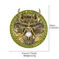 Vintage dragon brooch with green crystals and pearl, antique gold finish - Vintage Dragon Head (XD826065)