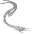 Nahaufnahme von silbernen Edelstahl-O-Ketten mit Karabinerschließen für DIY-Schmuck - Kupferbeschichtetes Eisen / Verstellbarer Standardstil / Silber