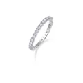 Vollbesetzter S925 Sterling Silber Ring mit dreißig runden 1,7 mm Moissanit-Steinen - US Größe 9 / R13007 Moissanit 1.7mm