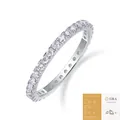 Eleganter S925 Sterlingsilber Eternity-Ring mit strahlenden Moissanit-Edelsteinen - US Größe 9 / R13007 Moissanit 1.7mm (Mit GRA-Zertifikat)