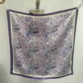 Elegant purple floral paisley pattern small square silk scarf for women fashion accessory - Polka Dot Flowerbed Green Square Scarf / 65